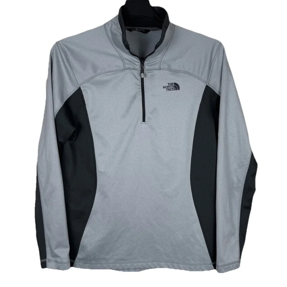 The North Face TKA 100 Glacier 1/4 Zip Pullover Mens‎ Medium Gray Black Gorpcore